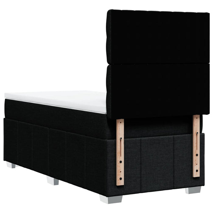 Pat box spring cu saltea, negru, 90x190 cm, textil - WALTI WALTI