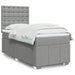Pat box spring cu saltea, gri deschis, 90x190 cm, textil - WALTI WALTI