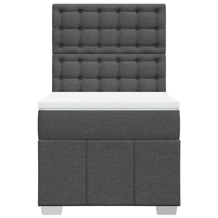 Pat box spring cu saltea, gri închis, 90x190 cm, textil - WALTI WALTI