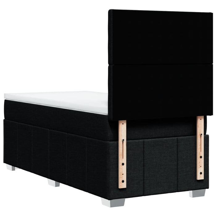 Pat box spring cu saltea, negru, 90x190 cm, textil - WALTI WALTI