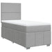 Pat box spring cu saltea, gri deschis, 90x200 cm, textil - WALTI WALTI