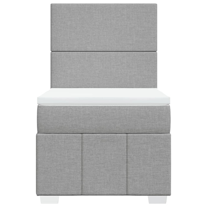 Pat box spring cu saltea, gri deschis, 90x200 cm, textil - WALTI WALTI