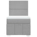 Pat box spring cu saltea, gri deschis, 90x200 cm, textil - WALTI WALTI