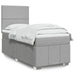 Pat box spring cu saltea, gri deschis, 90x200 cm, textil - WALTI WALTI