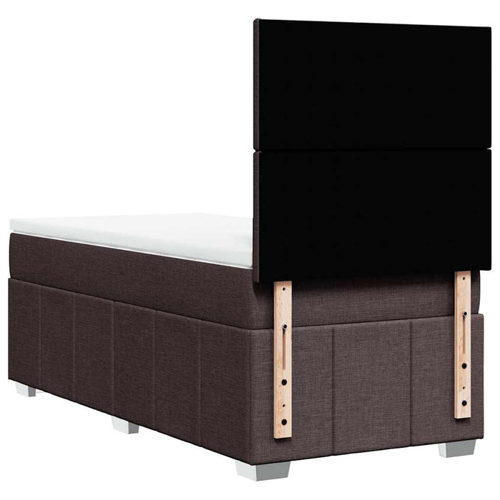 Pat box spring cu saltea, maro închis, 90x200 cm, textil - WALTI WALTI