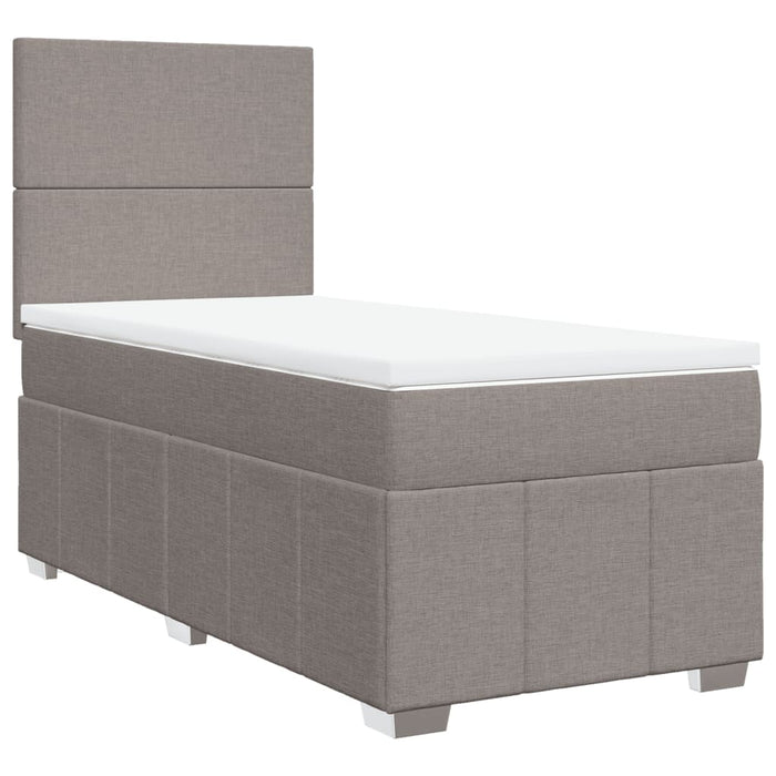 Pat box spring cu saltea, gri taupe, 90x200 cm, textil - WALTI WALTI