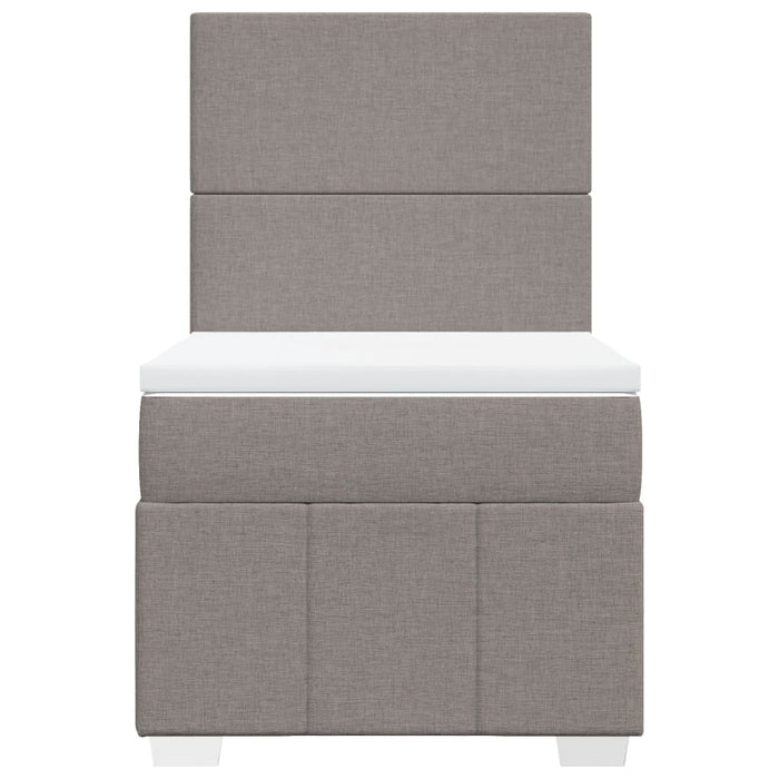 Pat box spring cu saltea, gri taupe, 90x200 cm, textil - WALTI WALTI