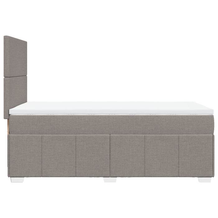 Pat box spring cu saltea, gri taupe, 90x200 cm, textil - WALTI WALTI