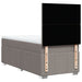 Pat box spring cu saltea, gri taupe, 90x200 cm, textil - WALTI WALTI
