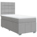 Pat box spring cu saltea, gri deschis, 90x200 cm, textil - WALTI WALTI