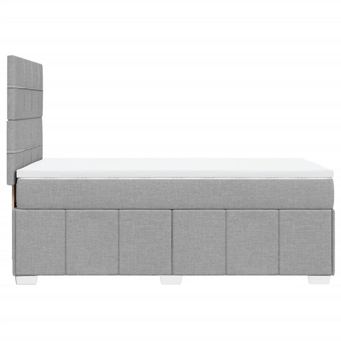 Pat box spring cu saltea, gri deschis, 90x200 cm, textil - WALTI WALTI