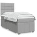 Pat box spring cu saltea, gri deschis, 90x200 cm, textil - WALTI WALTI
