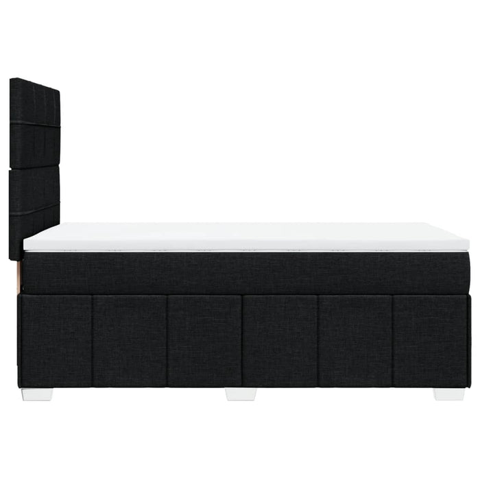 Pat box spring cu saltea, negru, 90x200 cm, textil WALTI