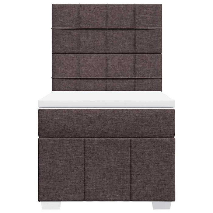 Pat box spring cu saltea, maro închis, 90x200 cm, textil - WALTI WALTI