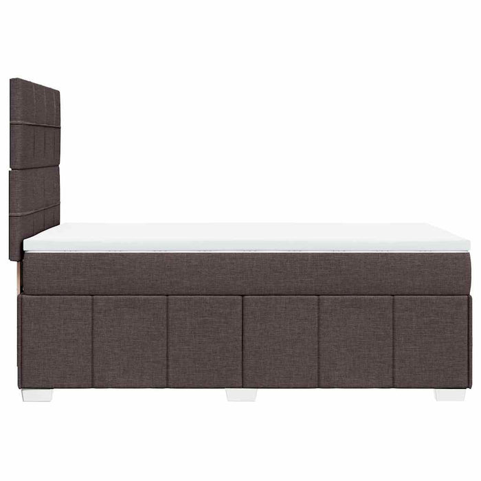 Pat box spring cu saltea, maro închis, 90x200 cm, textil - WALTI WALTI