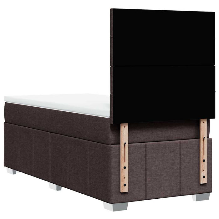 Pat box spring cu saltea, maro închis, 90x200 cm, textil - WALTI WALTI