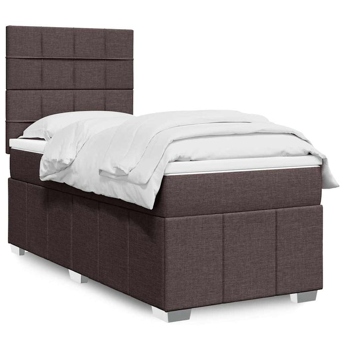 Pat box spring cu saltea, maro închis, 90x200 cm, textil - WALTI WALTI