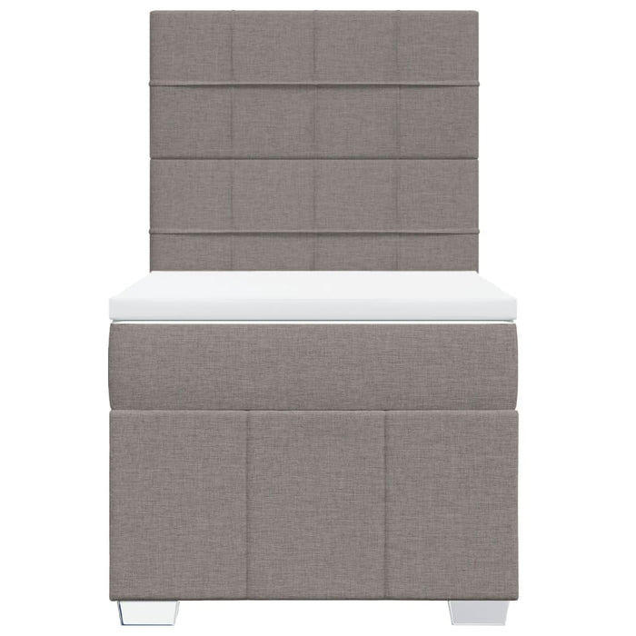 Pat box spring cu saltea, gri taupe, 90x200 cm, textil - WALTI WALTI