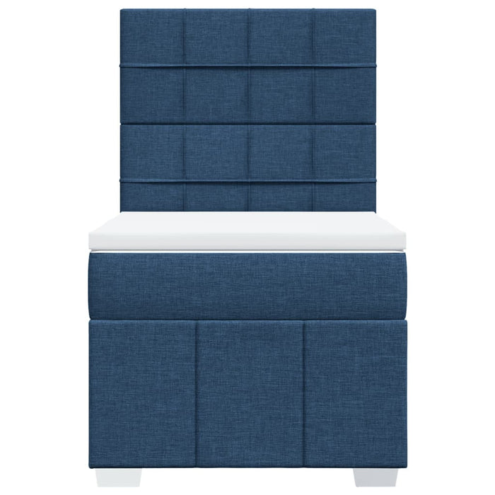 Pat box spring cu saltea, albastru, 90x200 cm, textil - WALTI WALTI
