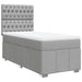 Pat box spring cu saltea, gri deschis, 90x200 cm, textil - WALTI WALTI