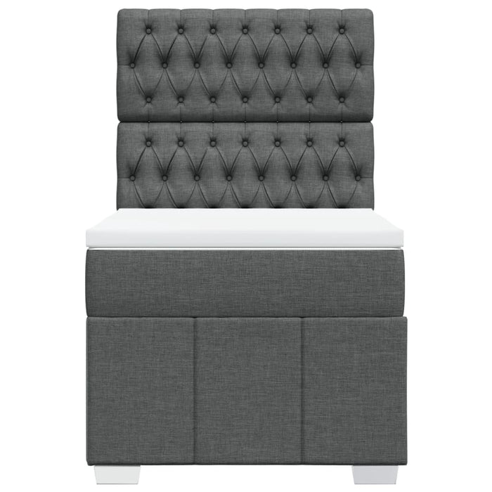 Pat box spring cu saltea, gri închis, 90x200 cm, textil - WALTI WALTI