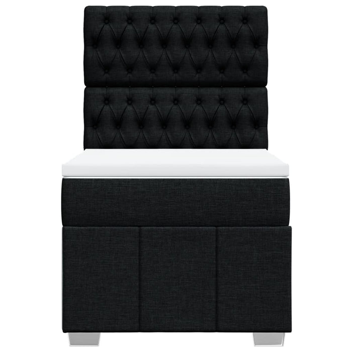 Pat box spring cu saltea, negru, 90x200 cm, textil - WALTI WALTI