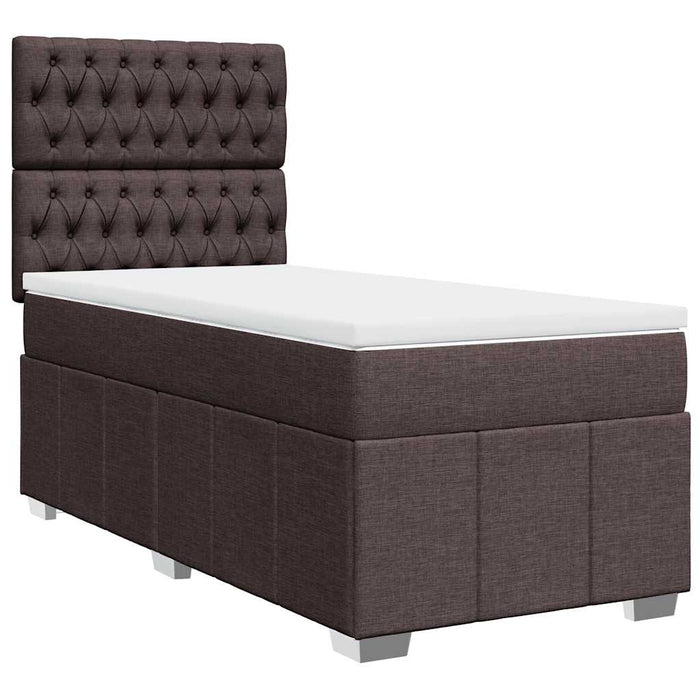 Pat box spring cu saltea, maro închis, 90x200 cm, textil - WALTI WALTI