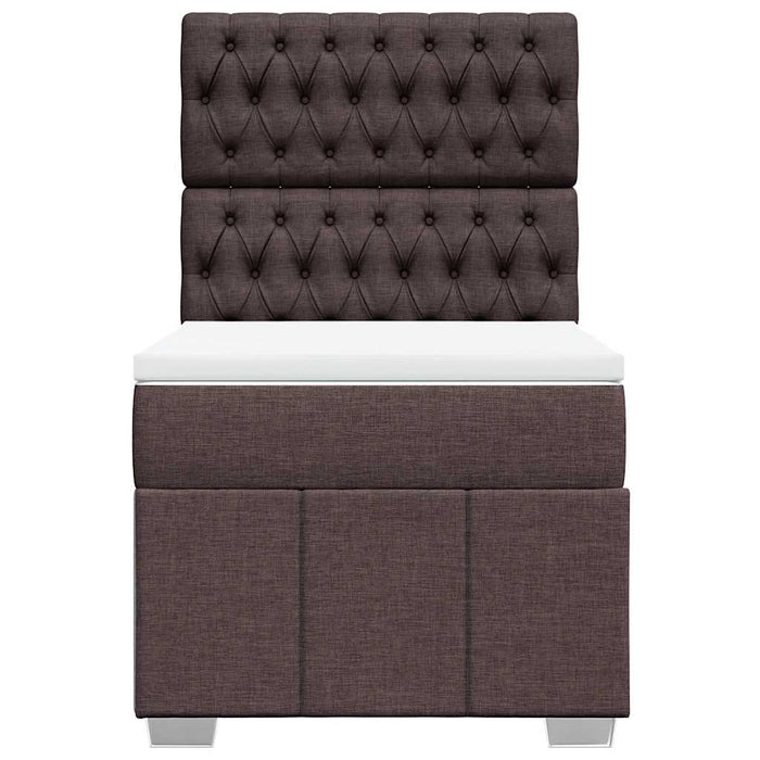 Pat box spring cu saltea, maro închis, 90x200 cm, textil - WALTI WALTI