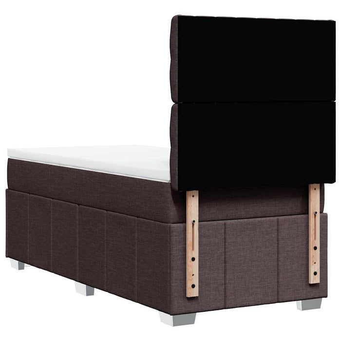 Pat box spring cu saltea, maro închis, 90x200 cm, textil - WALTI WALTI