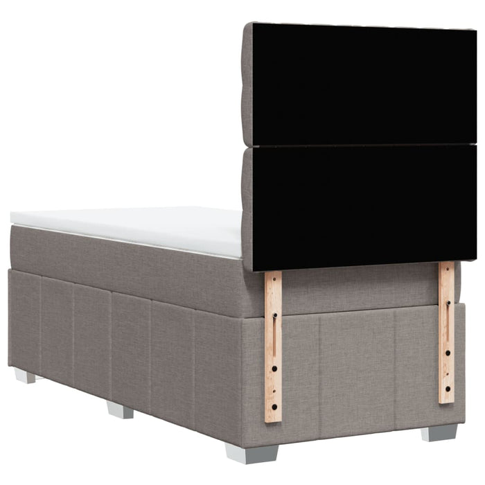 Pat box spring cu saltea, gri taupe, 90x200 cm, textil - WALTI WALTI