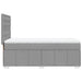 Pat box spring cu saltea, gri deschis, 90x200 cm, textil - WALTI WALTI