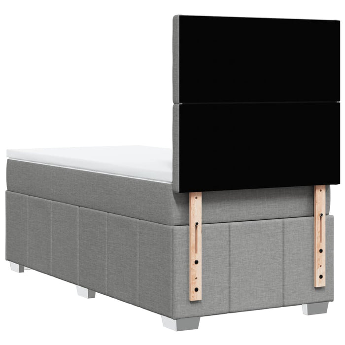Pat box spring cu saltea, gri deschis, 90x200 cm, textil - WALTI WALTI