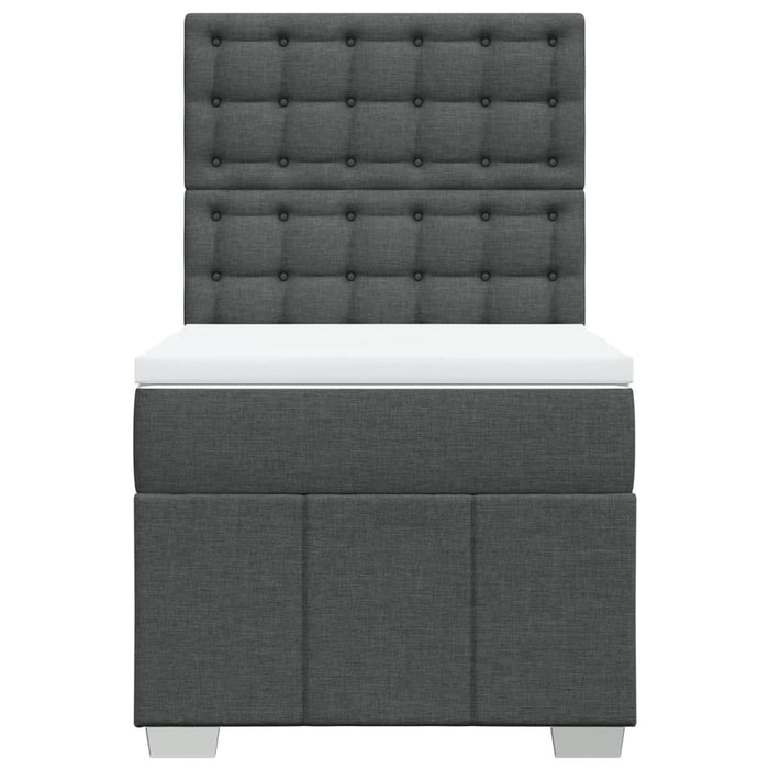 Pat box spring cu saltea, gri închis, 90x200 cm, textil - WALTI WALTI