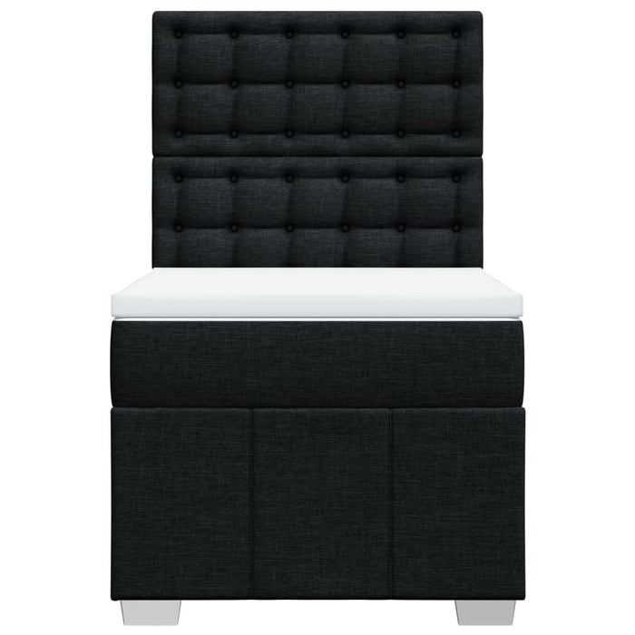 Pat box spring cu saltea, negru, 90x200 cm, textil - WALTI WALTI