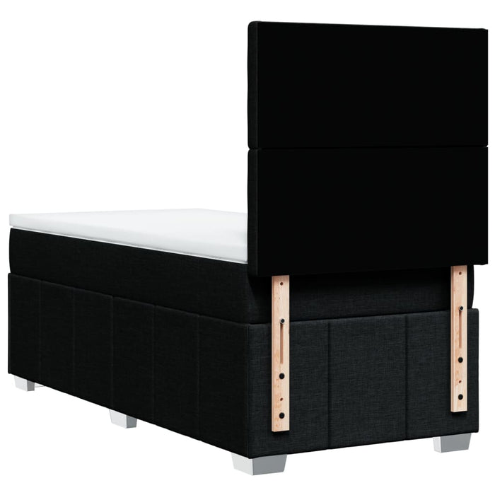 Pat box spring cu saltea, negru, 90x200 cm, textil - WALTI WALTI