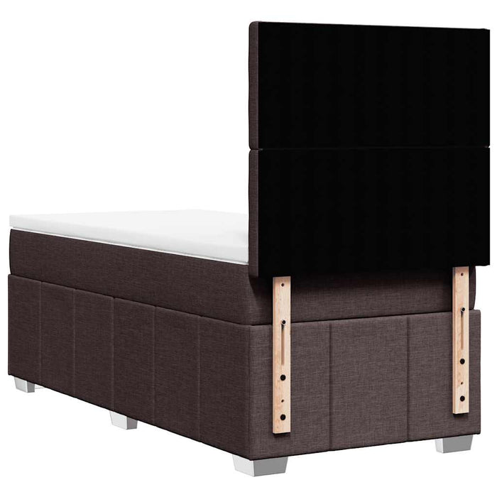 Pat box spring cu saltea, maro închis, 90x200 cm, textil - WALTI WALTI