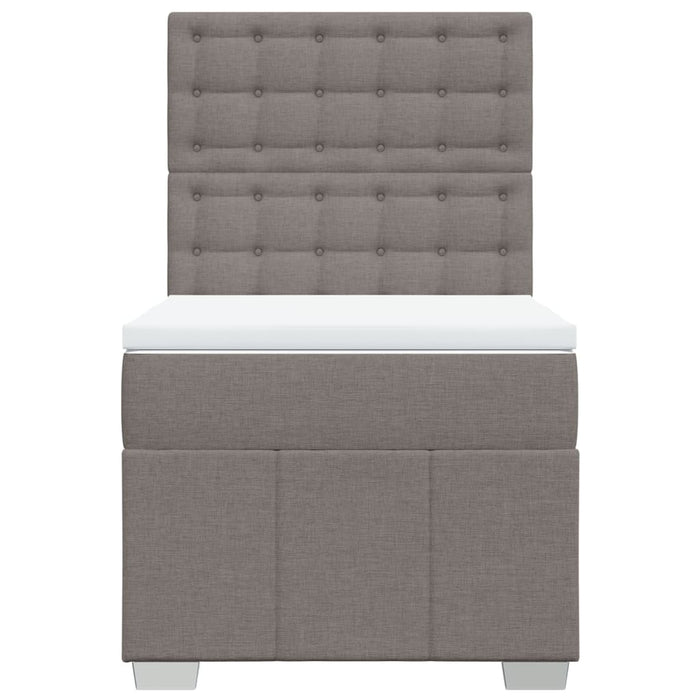 Pat box spring cu saltea, gri taupe, 90x200 cm, textil - WALTI WALTI