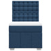Pat box spring cu saltea, albastru, 90x200 cm, textil - WALTI WALTI