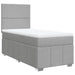 Pat box spring cu saltea, gri deschis, 100x200 cm, textil - WALTI WALTI