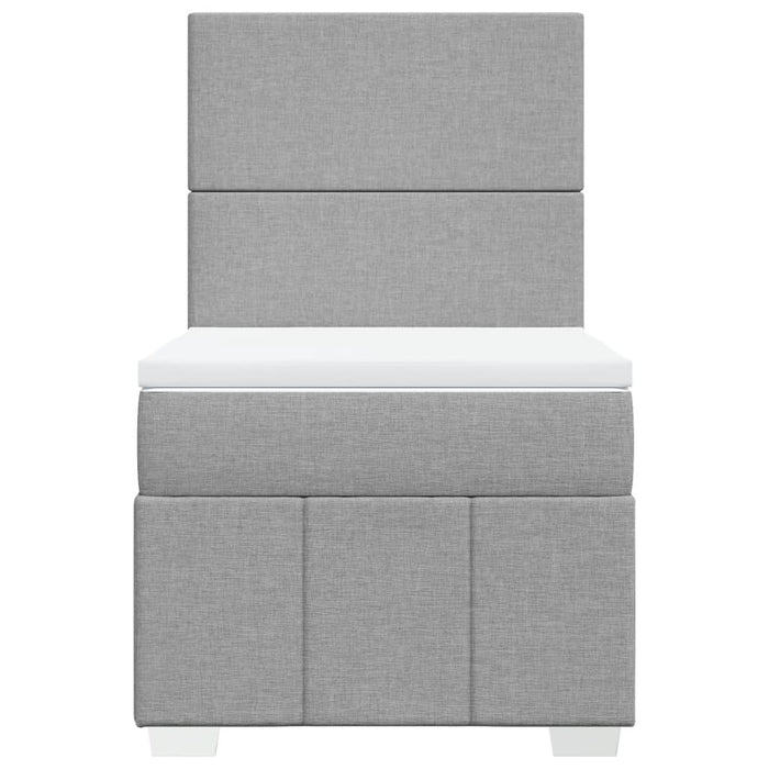 Pat box spring cu saltea, gri deschis, 100x200 cm, textil - WALTI WALTI