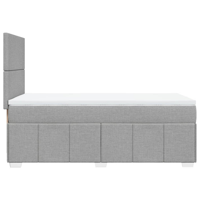 Pat box spring cu saltea, gri deschis, 100x200 cm, textil - WALTI WALTI