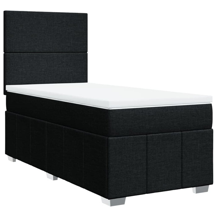 Pat box spring cu saltea, negru, 100x200 cm, textil - WALTI WALTI