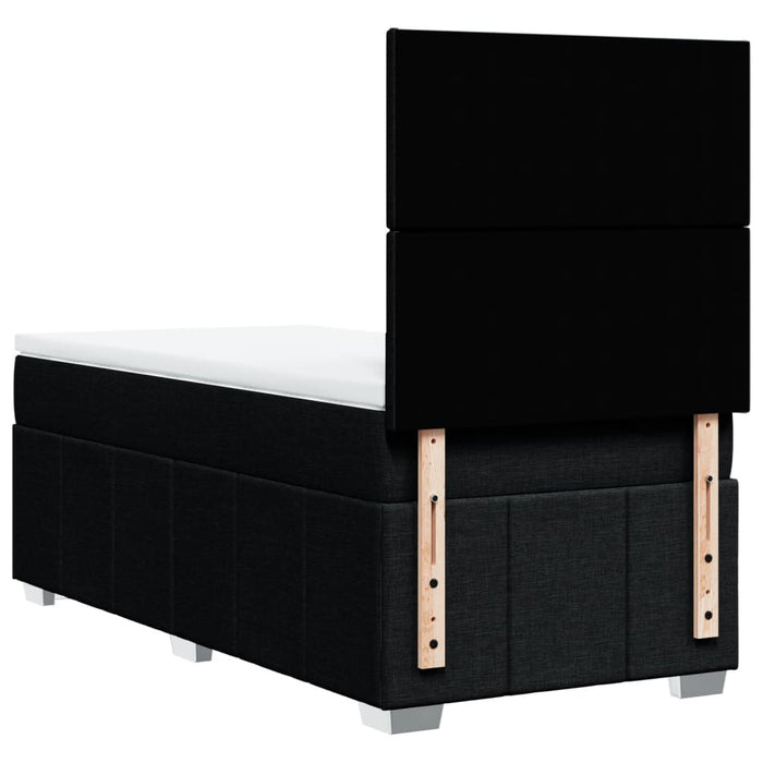 Pat box spring cu saltea, negru, 100x200 cm, textil - WALTI WALTI