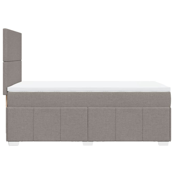 Pat box spring cu saltea, gri taupe, 100x200 cm, textil WALTI