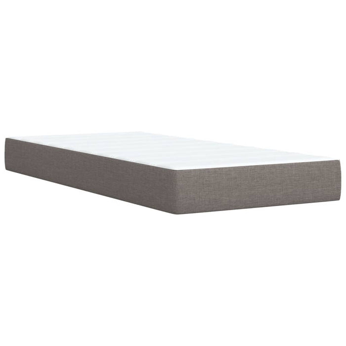 Pat box spring cu saltea, gri taupe, 100x200 cm, textil WALTI