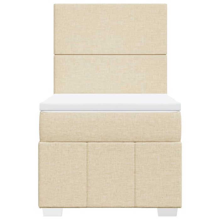 Pat box spring cu saltea, crem, 100x200 cm, textil - WALTI WALTI