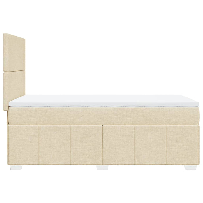Pat box spring cu saltea, crem, 100x200 cm, textil - WALTI WALTI