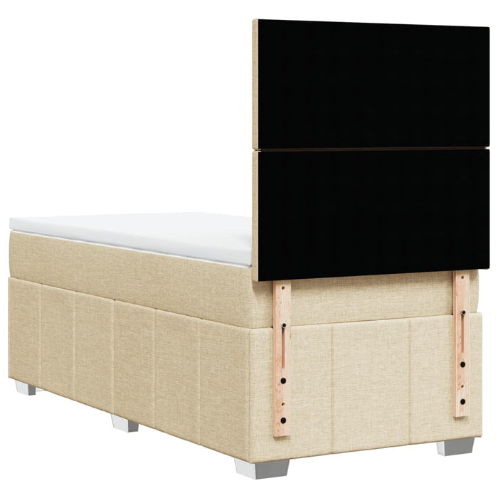 Pat box spring cu saltea, crem, 100x200 cm, textil - WALTI WALTI
