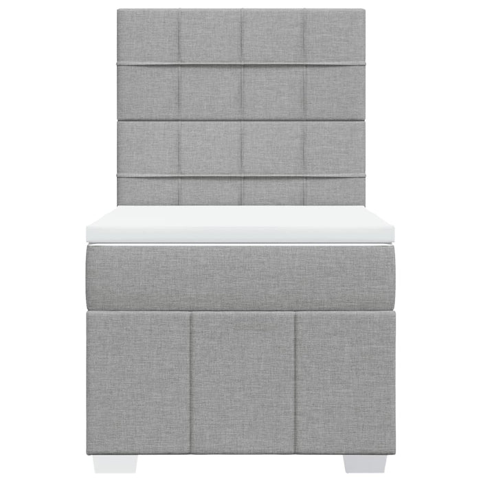 Pat box spring cu saltea, gri deschis, 100x200 cm, textil - WALTI WALTI
