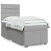 Pat box spring cu saltea, gri deschis, 100x200 cm, textil - WALTI WALTI